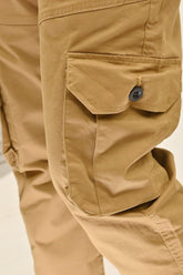 Stretchable Cotton Cargo - Camel - Drizzle.pk